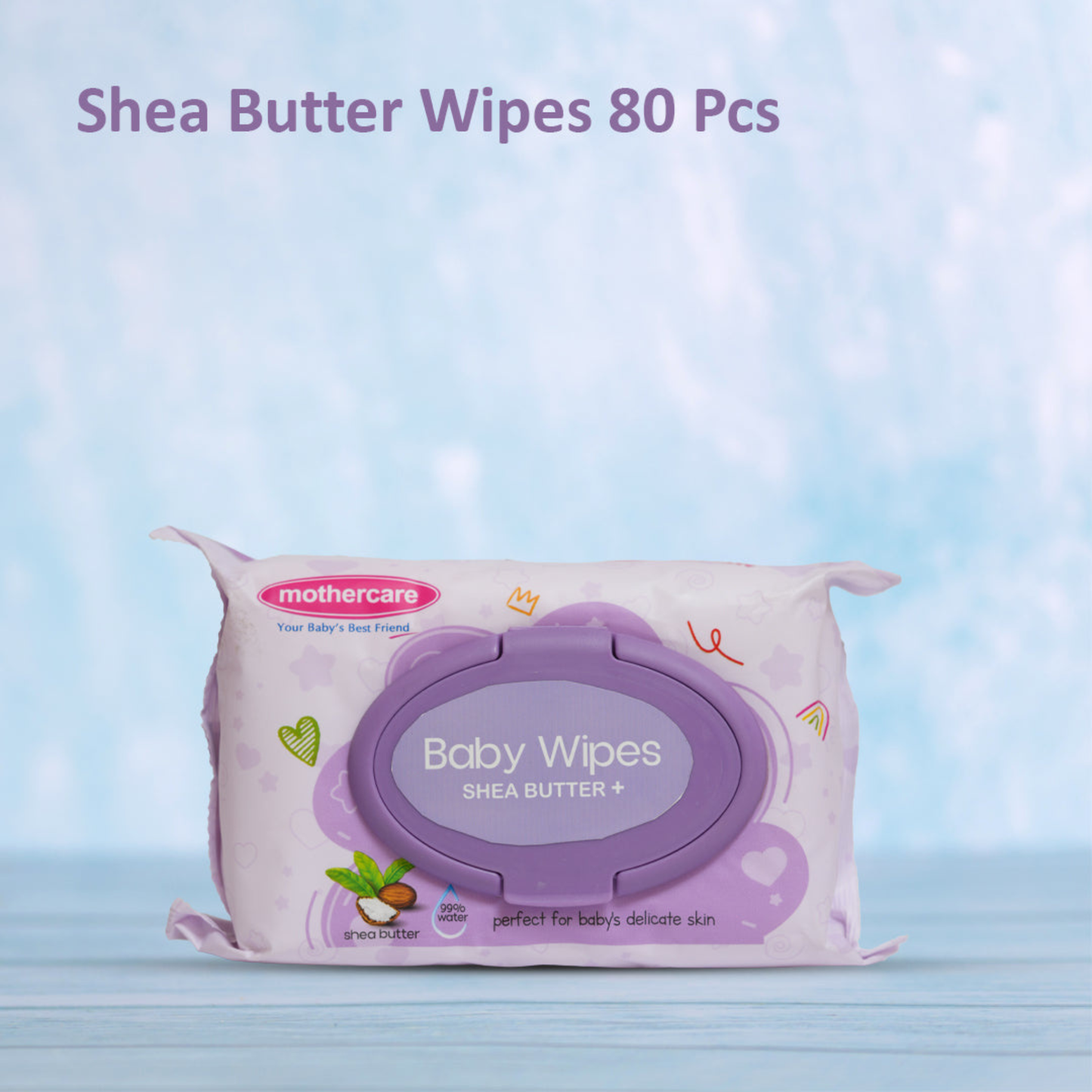 Mothercare Wipes Shea Butter Purple 80Pcs - ZEDSHOPPE