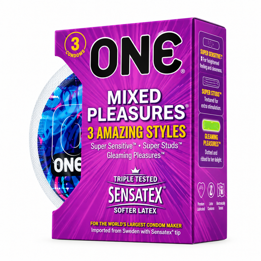 ONE Mixed Pleasure Condoms 3s pack Pakistan - ZEDSHOPPE®