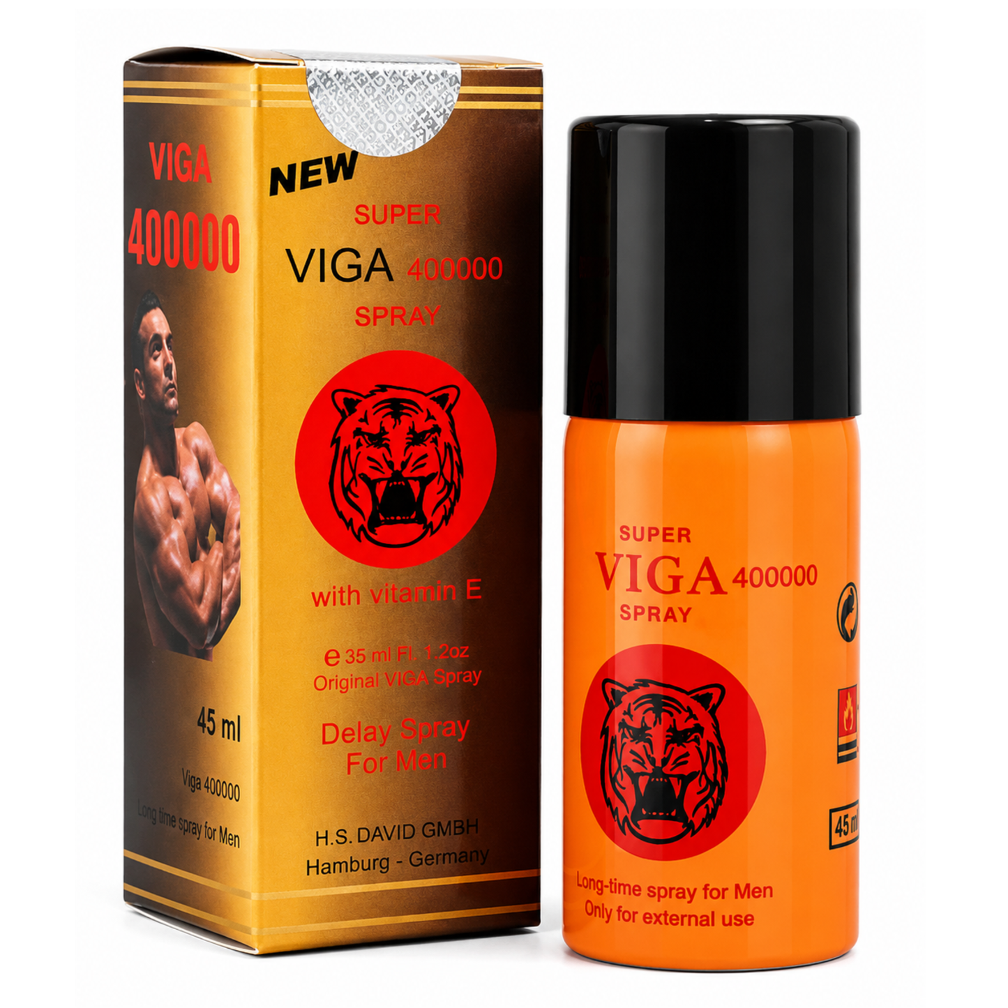 Original Viga 400000 Delay Spray bottle Golden. Genuine imported men's Spray product - ZEDSHOPPE®