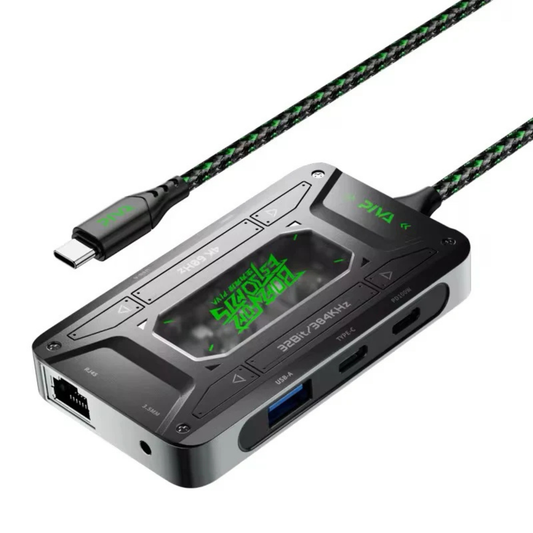 PIVA DS7 7-in-1 USB-C Gaming Dock for iPad Pro – 4K HDMI, USB 3.0 Hub, SD/TF Card Reader, Type-C Charging.