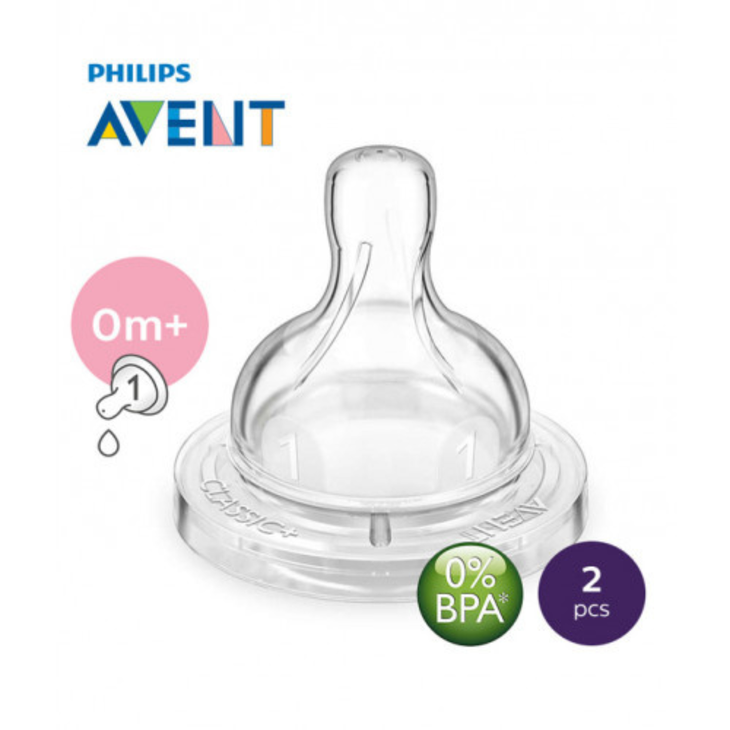 Philips Avent Teat Newborn 0m+ / 1h Pack of 2 - ZEDSHOPPE