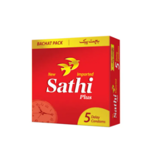 Sathi Plus Delay Condoms - Pack Of 5 - Bachat Pack - ZEDSHOPPE