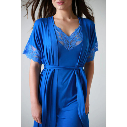 Short Nighty With Robe - 77003 - ZEDSHOPPE