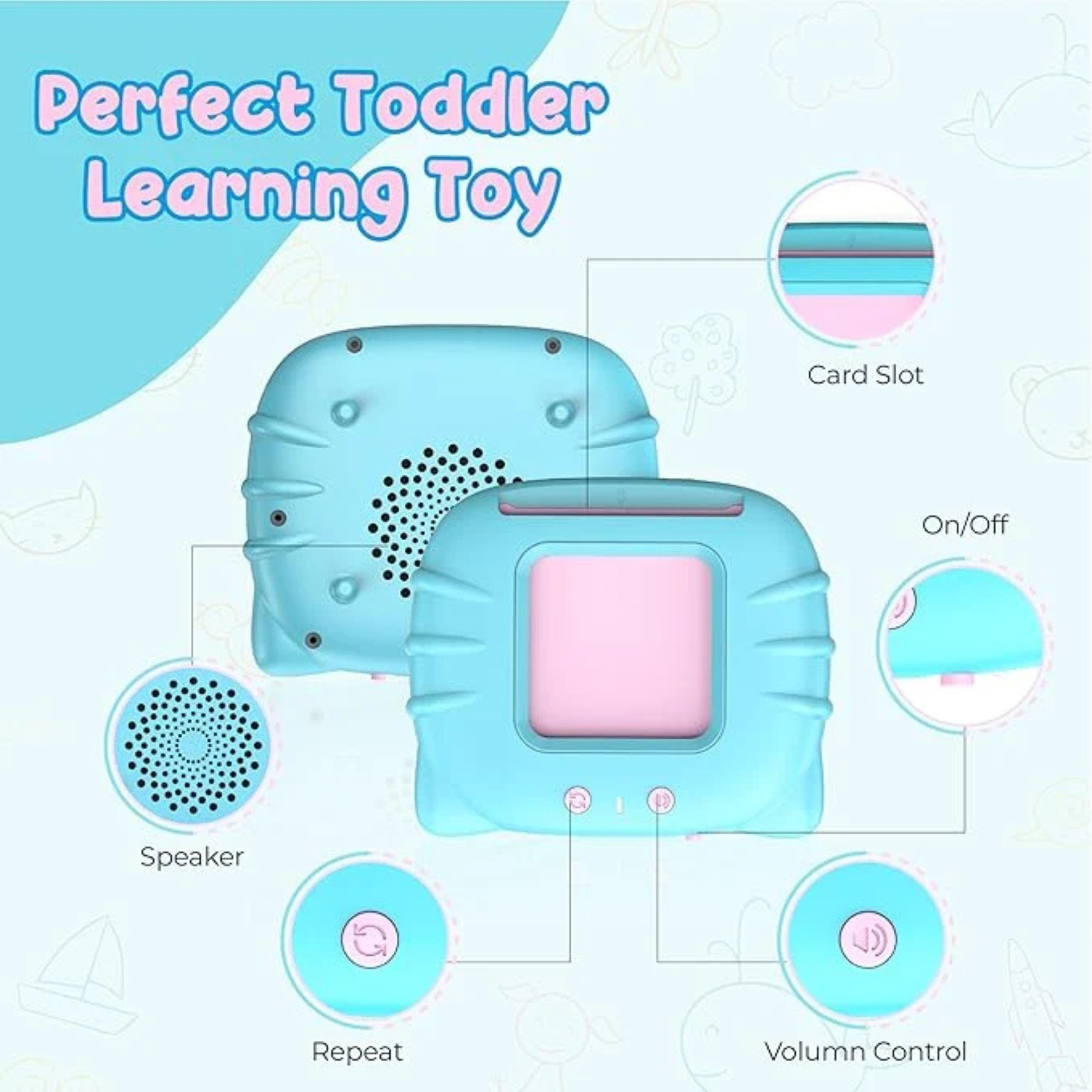 Talking Flash Cards Learning Toy for Toddlers  224 Cards - ZEDSHOPPE.COM.