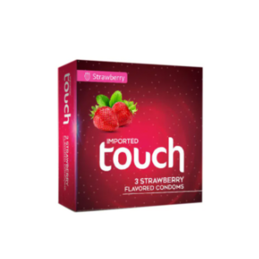 Touch Strawberry Flavored Condoms - Pack of 3 - ZEDSHOPPE