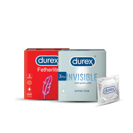 Bundle - Durex - Condoms 3s feather lite + Durex Condom Invisible 3'S