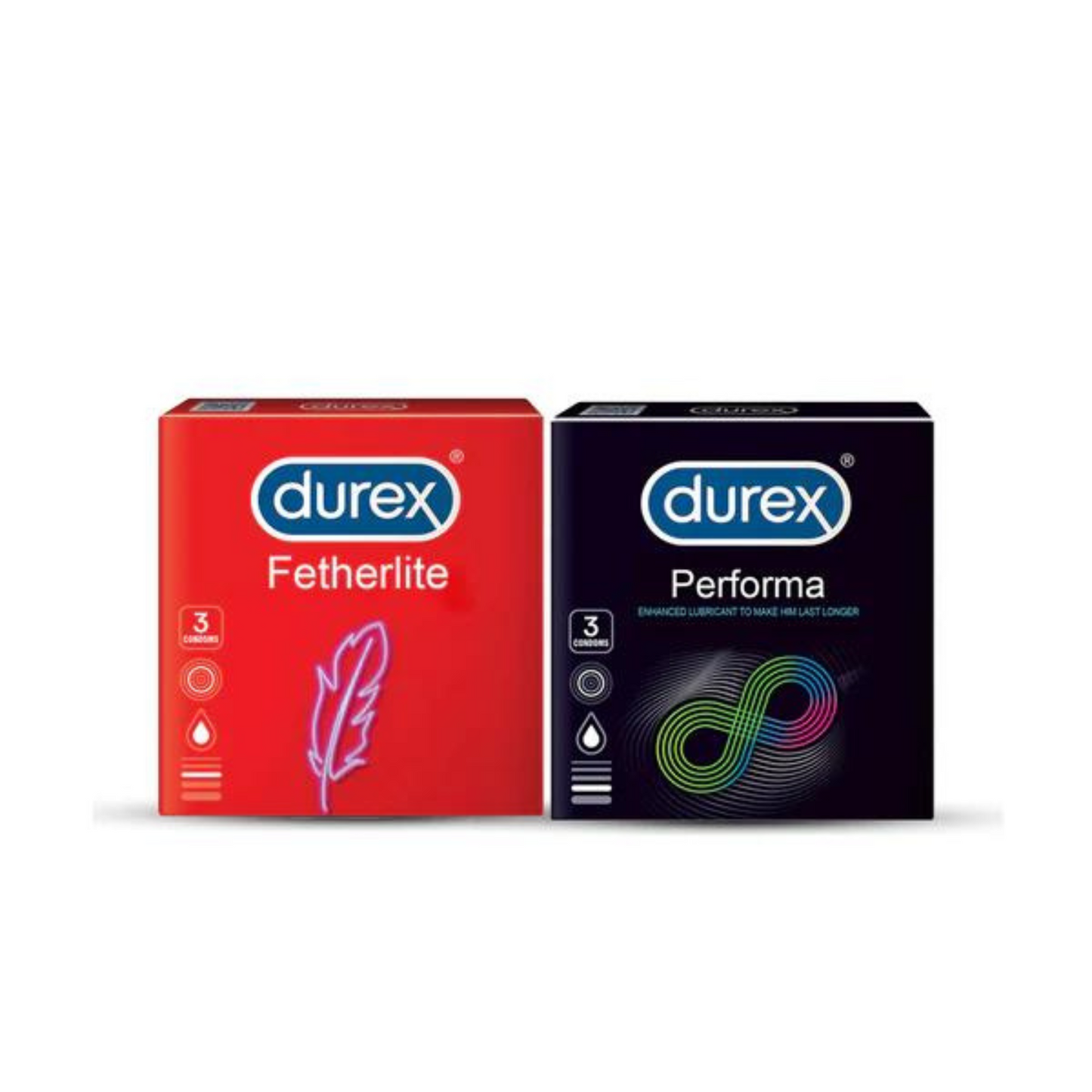 Bundle - Durex - Condoms 3S Performa + Durex - Condoms 3S Feather Lite.