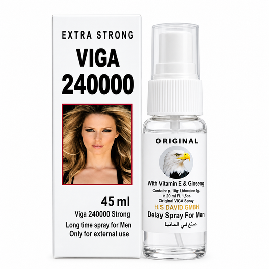Viga 240000 45ml Delay Spray. Budget travel friendly Pakistani wellness brand -ZEDSHOPPE®