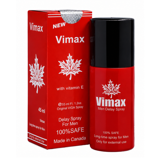Vimax Vitamin E Delay Spray front label - Pakistan online store