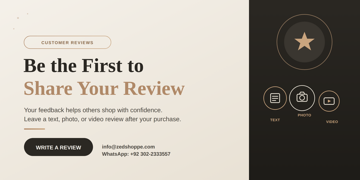 ZEDSHOPPE® customer reviews – share text, photo, and video feedback on your purchase