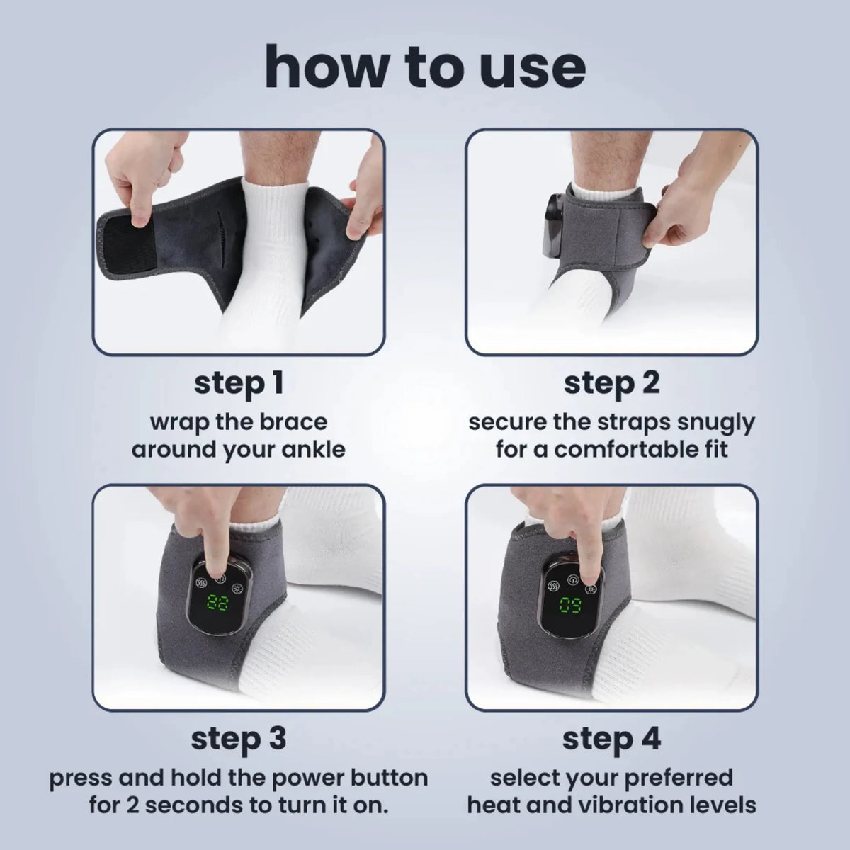 How to use the Ankle Ease heated ankle massager in four easy steps | ZEDSHOPPE®.