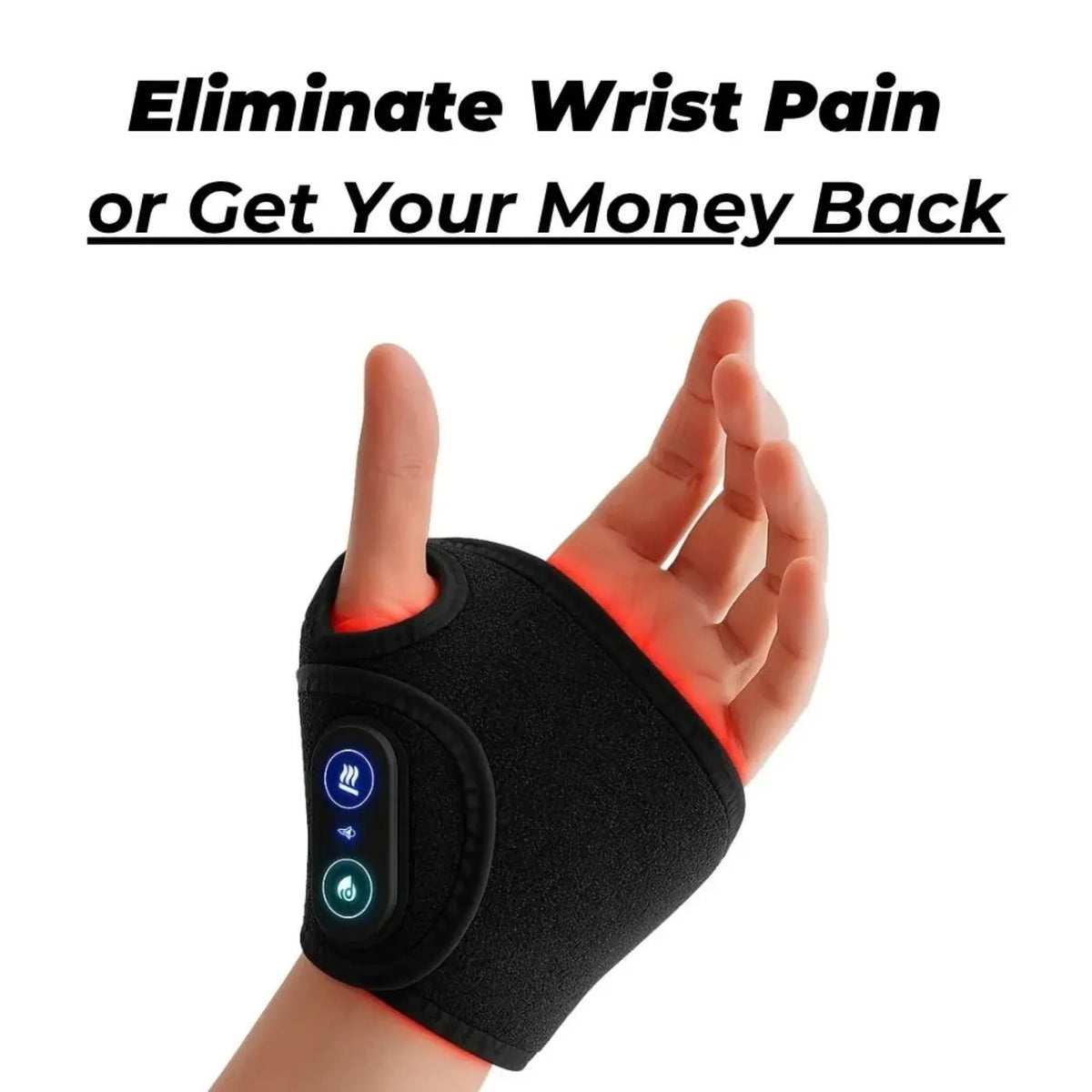 Hand Therapy Band red and infrared light wrist wrap worn on the wrist | ZEDSHOPPE®.