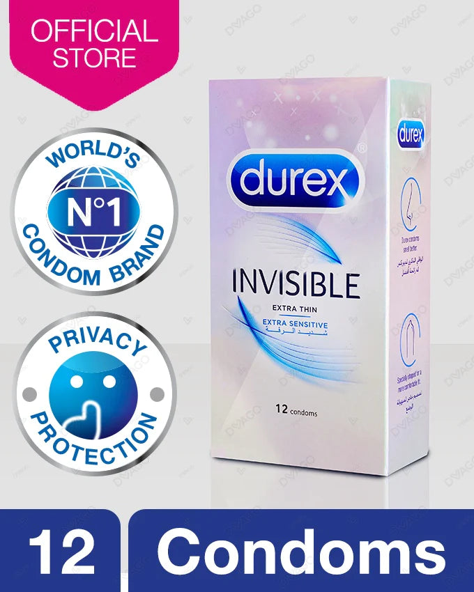 Durex Invisible Extra Sensitive Condoms (12 Pieces).