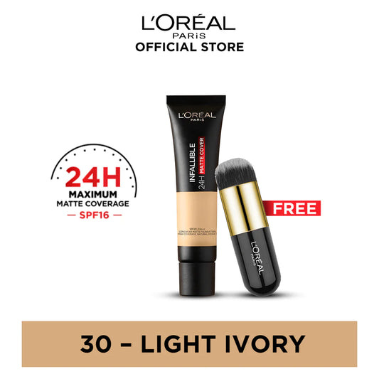 Free Brush + Loreal Infallible 24Hr Matte Cover Foundation