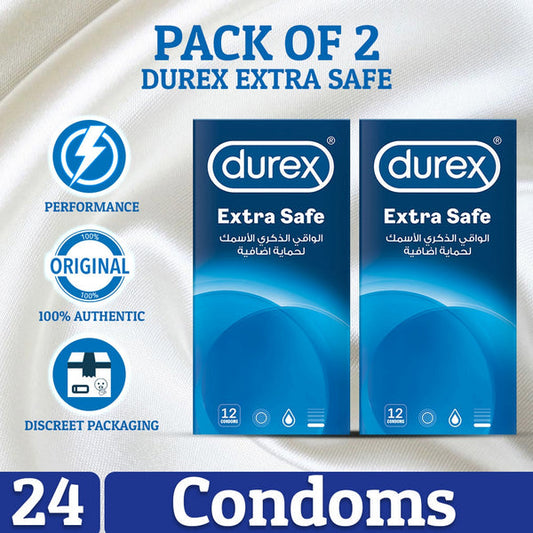 Pack of 2 Durex Condom Extra Safe 12's.