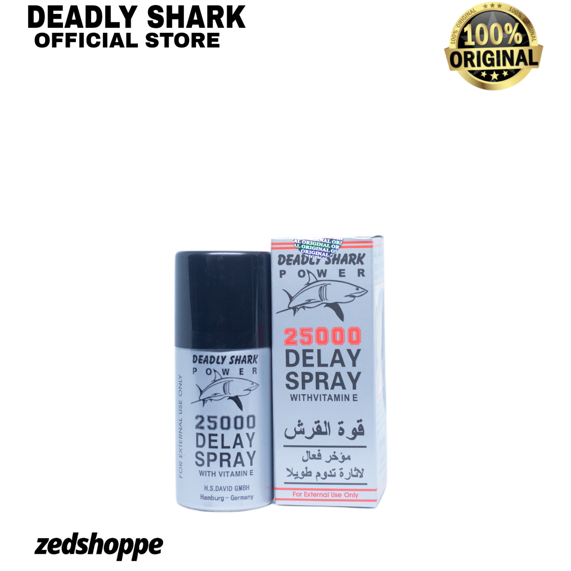 Deadly Shark Power 25000 Long Timing Delay Spray With Vitamin E For Men In Pakistan.